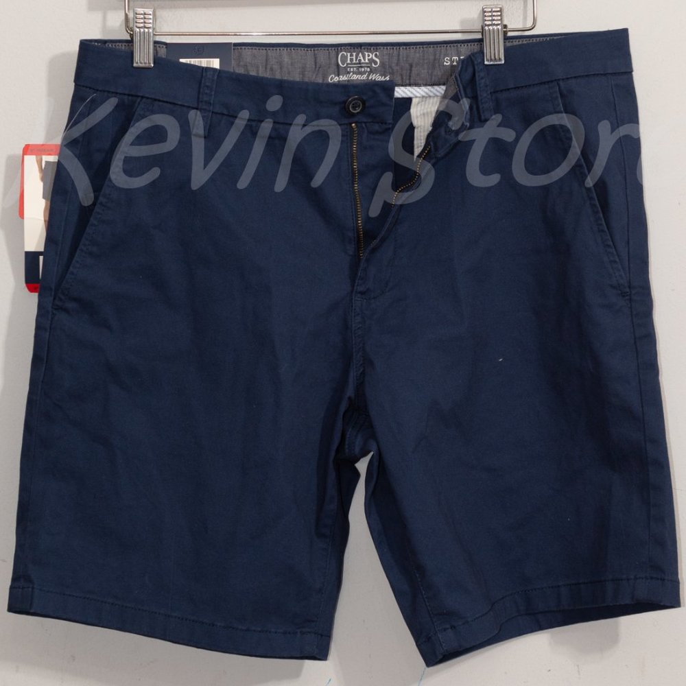 NAVY NWT Men flat front short CHAPS - Picture 3 of 8